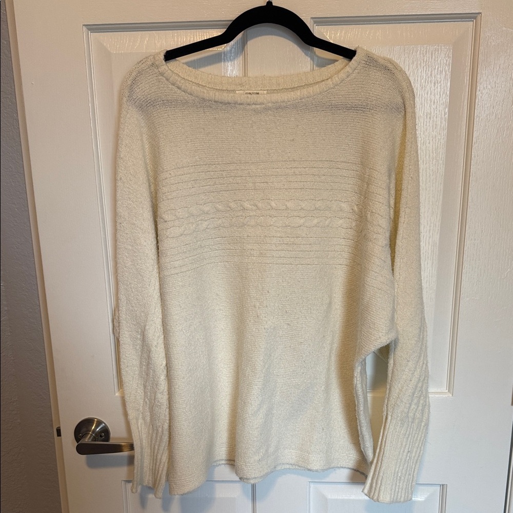 Maurices Cream Crew Neck Sweater